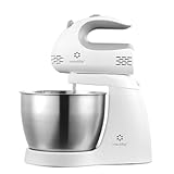 Max Life 3.2 Quarts Stand Mixer - 5-Speed Electric Powerful Stand Mixer, White, with Stainless Steel Bowl, Dough Hooks, Beaters,