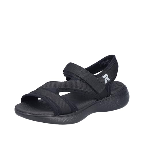 Rieker Damen V2166 Trekkingsandalen, Schwarz, 37 EU