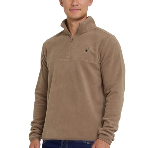 Spyder Fleece Quarter Zip Pullover Men – Polar Fleece Lightweight Athletic Sweater, Warm 1/4 Zipper Jacket, Mock Neck