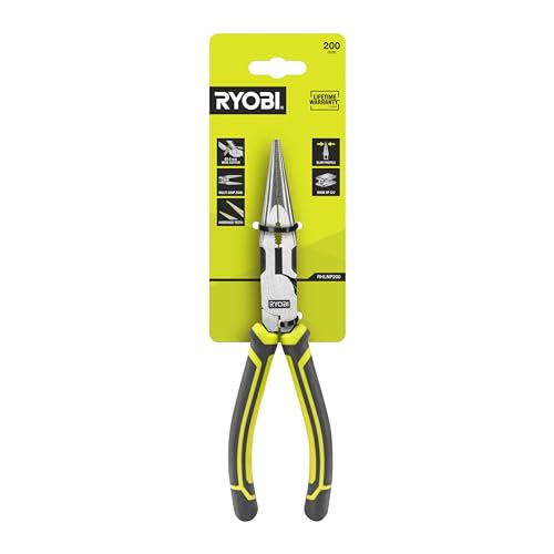 Ryobi RHLNP200 200 mm Long Nose Pliers, Green & Antracite - Image 4