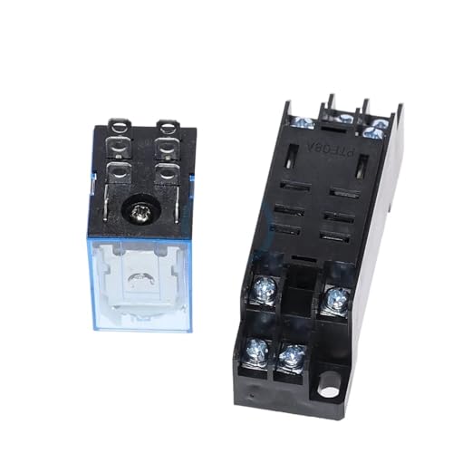 Mini relé electromagnético de 10A DPDT con base incluida para evitar fallos de conexión continua 2
