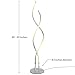 Brightech Embrace Dimmable LED Floor Lamp – Modern Spiral Adjustable Standing Lamp for Living Rooms & Offices – 2-in-1 Tall End Table Lamp for Bedroom Reading - Silver