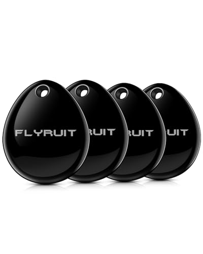 Image of Air Tracker Tags-4 Pack (iOS Only), Apple Find My Certified Luggage Tracker Tags for iPhone, Smart Bluetooth Tracking and Key Finder Items Locator Compatible with Car, Bag, Suitcase (Black)