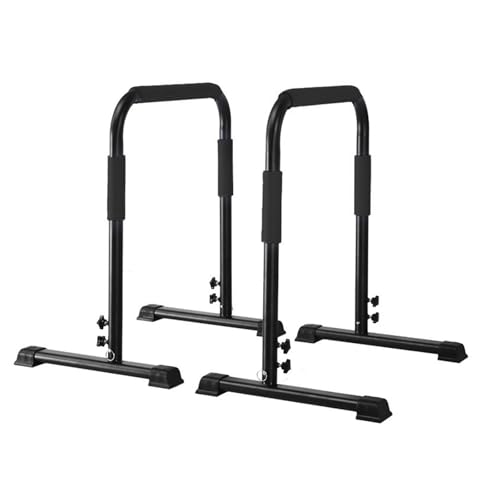Vaveren Dip Stand Station Dip Bar Multifunctional Gymnastics Bar Heavy Duty Parallel Height Adjustable for Exercise Calisthenics, Black