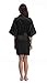 Luvrobes Women's Satin Kimono Robe, Solid Color, Short(Black, M)