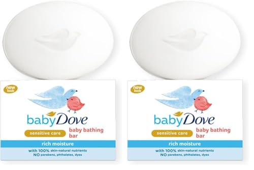 Image of Baby Dove Rich Moisture Bathing Bar, Gently Cleanse and Nourishes Skin, 75g (Pack of 8)