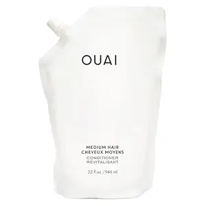 OUAI Medium Conditioner Refill - Hydrating Hair Conditioner with Coconut Oil, Babassu Oil, and Keratin - Strengthens, Repairs and Adds Shine - Paraben and Phthalate Free Hair Care Products (32 Oz)