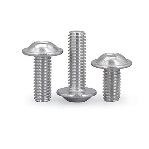 Tornillos M8 de acero inoxidable 304 con bridas hexagonales de cabeza redonda, 20 piezas
