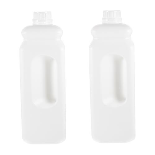 FIXOSHEE 2 piezas Jarra de Plástico con Tapa y Asa Ergonómica Envase Sellado para Almacenamiento de Agua y Jarabe Resistente y Fácil de Usar de Unidades Reutilizable