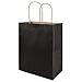 Black Paper Bags with Handles Medium Bulk, Bagmad Kraft Bags 8x4.75x10.5 inch 100 Pcs Pack, Craft Gift Grocery Shopping Retail Party Wedding Bags Sacks
