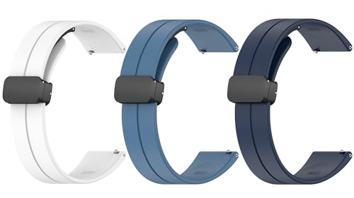 for GARMIN(�K�[�~��) Venu 3/Forerunner 265/255 �o���h �x���g 3�_�Z�b�g �����o���h �V���R�� ���C�o�b�N�� �݊��i Venu 2/Foreathlete 745/vivoactive 4�Ȃǂ��Ή� �}�O�l�b�g �ւ�