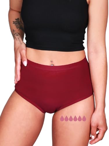 Taynie Comfort Bamboo Ultra Ropa interior menstrual Sangrado abundante Ropa interior menstrual transpirable y a prueba de fugas Reemplaza 6 tampones, bragas menstruales hasta 12 horas, lavable a 60 °