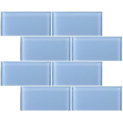 TCSAG-07 3x6 Baby Blue Glass Subway Tile -Kitchen and Bath Backsplash Wall Tile (10sqt=80pcs)