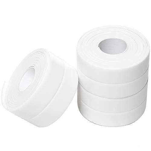 LMHOME Caulk Strip,Tub Caulking Tape PVC Zelfklevende Waterdichte Afdichting Tape voor Aanrecht Toilet Badkamer Douche en Bad Floor Wall Edge Protector (1-1/2 "x 11' White-3Pack)