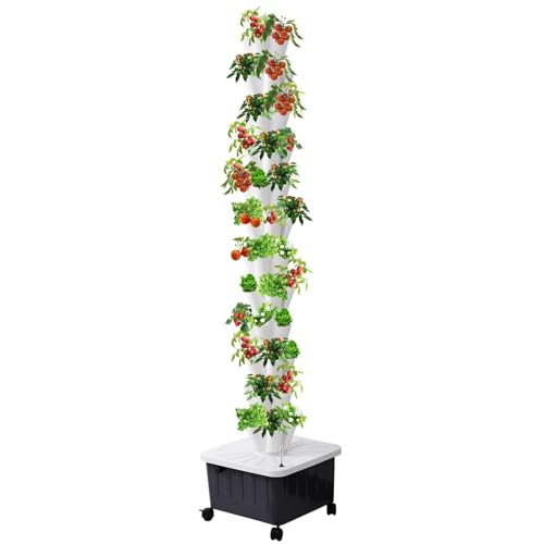 Hydroponic Vegetable Tower | 12-Layer Hydroponic Tower for Strawberries,60 Slots Fruit, Vegetable Planting Tower Standard Specifications