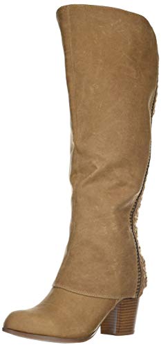 Fergalicious Women's Tender Wide Calf Knee High Boot, tan, 6.5 M US