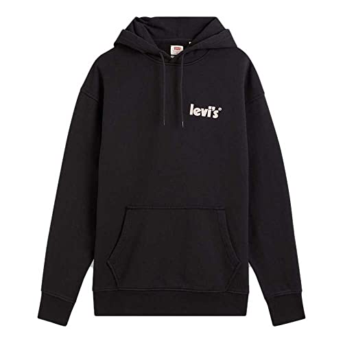 Sweat à capuche Levi's noir taille XL avec logo poster iridescent