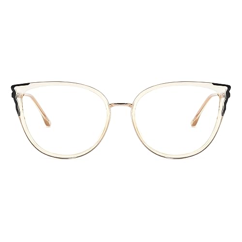 Image of Zeelool Cat Eye Glasses Frame for Women Men, Fashion Eyeglasses with Non-prescription Clear Lens ZJGX338746