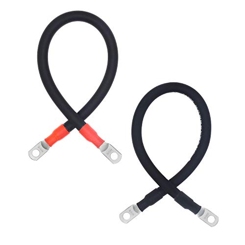 2PC 4AWG Gauge Battery Power Inverter Cables,Tinned Copper Terminal,Good for Solar,Auto,RV,Motorcycle,Car& Marine