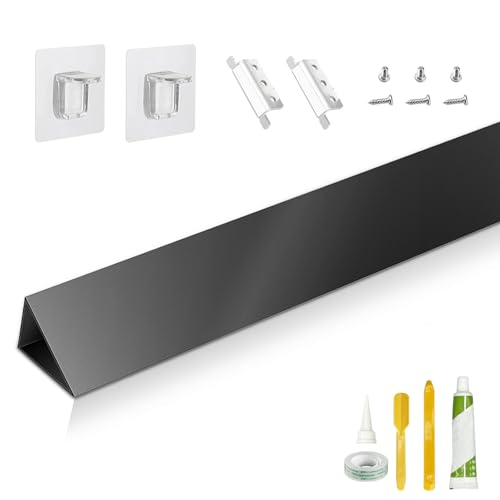 30' Slide-in Range Rear Filler Kit W10113901A, Stove Gap Universal Triangular Filler Strip, Top Trim Kit Between Stove and Wall for Whirlpool & Most Brand, Aluminum Gap Cover Black