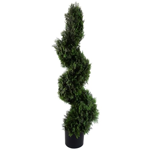 Leaf Artificial Boxwood Tower Tree Topiary Spiral Twist Metal Top Leaf Design UK