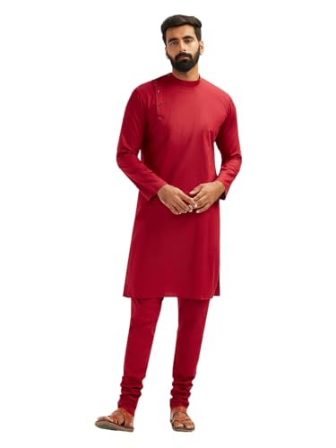 Ensemble pyjama kurta homme en viscose VASTRAMAY marron ethnique XL