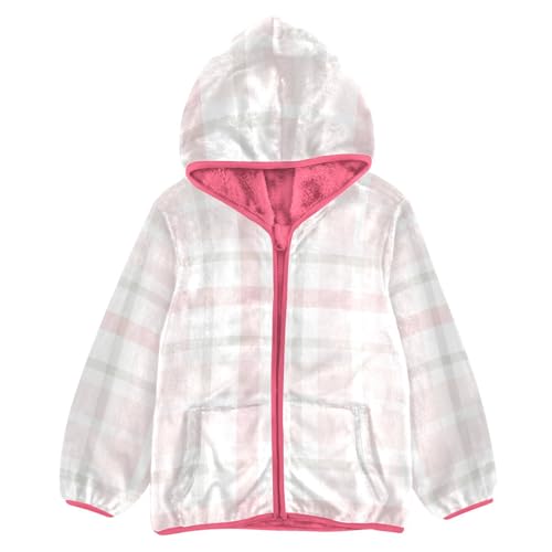 GuoChe Buffalo Plaid Scotland Pink Fleece Jacket Toddler Boy
