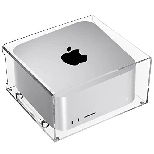 CaSZLUTION Acrylic Desktop Stand for Apple Mac Studio, Stand Holder Compatible with Mac Studio M4/M2/M1 Max, Mac Studio M3/M2/M1 Ultra, Mac mini M1 M2 M2 Pro 2010-2023 (Clear)