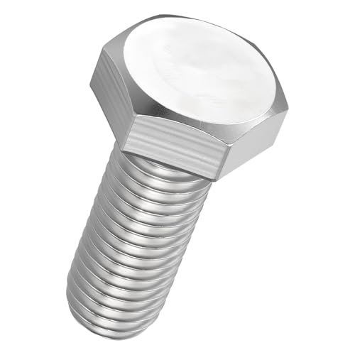 Kozelo 2 Pcs Hex Head Screws Bolts - [M14-2x35] 304 Stainless Steel Grade A2-70 Fully Threaded Hex Tap Metric Hexagon Head Machine Bolts Right Hand External Hex Drive, Silver