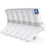 PERMANENTLY001 Calzini sportivi tennis uomo donna imbottiti calzini da allenamento corsa escursioni pickleball pallavolo Corsa basket trekking 38-43 Bianco 6P M