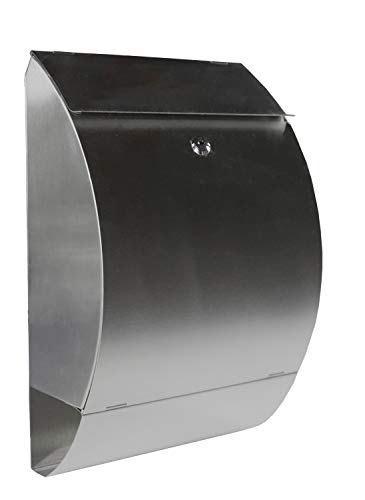 Preisvergleich Produktbild Edelstahl Briefkasten Design Postkasten Zeitungsfach Rolle Wand Mailbox 400053