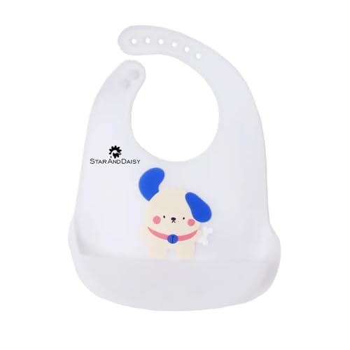 Image of StarAndDaisy Reusable Silicone Bib for Baby with Adjustable Buttons for Mess-Free Feeding