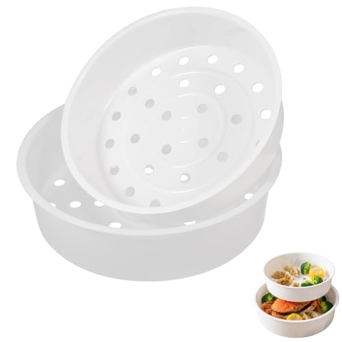 Angoily Rice Cooker Steamer Basket, 3L 5L Plastic Steam Rack Insert for 8.85' Cooker Pot, 2Pcs Round...