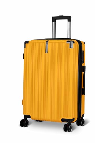 Image of Maleta Nova Check-in Medium | 65 cms, 8 Spinner Wheels | Hardside,Premium Material |TSA Lock, Medium Size Trolley Bags for Luggage| Travel Bag | Suitcase for Travel (Yellow, Check-in Medium)
