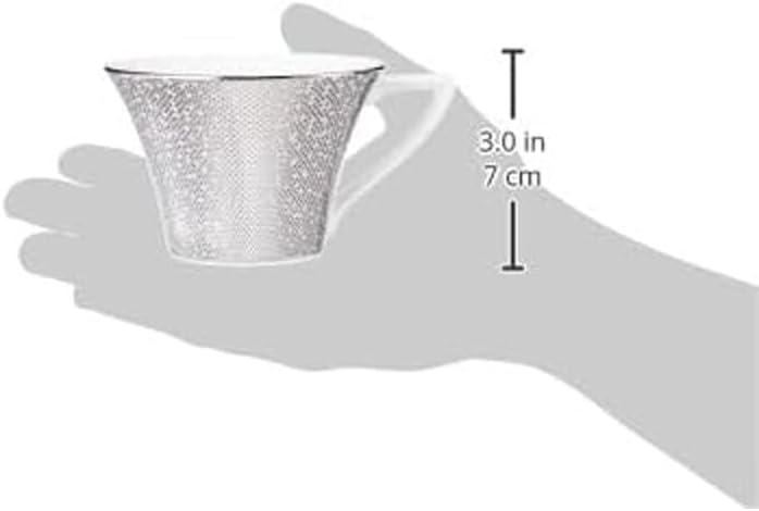 Narumi 52086-2819 Cup Saucer, Platinum, 7.5 fl oz (215 cc), Stylish, Elegant, Tea & Coffee, Made in Japan