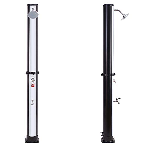 Douche d'extérieur solaire FIDGI noire et argent de...