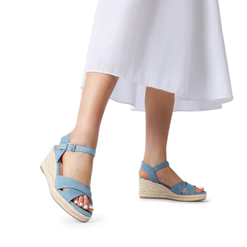 Image of DREAM PAIRS Women's Espadrille Wedge Sandals