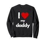 family matching «i love my daddy best dad», motivo a cuore felpa
