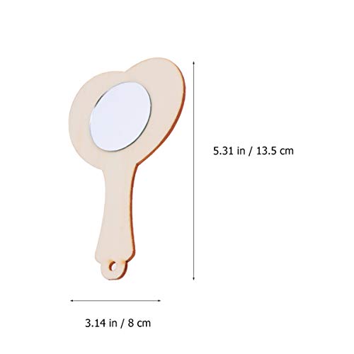 Toyvian 18 peças de espelhos portáteis de madeira pequenos para pintura 