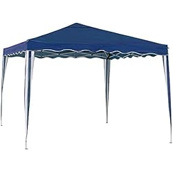 LOLAhome Carpa Cenador Gazebo Plegable con ventilación Superior de Acero de 300x300x250 cm (Azul)
