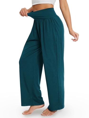 Image of Gracyoga Wide Leg Yoga Pants for Women Casual Loose Cozy Sweatpants High Waisted Lounge Pajama Flowy Pants With Pockets