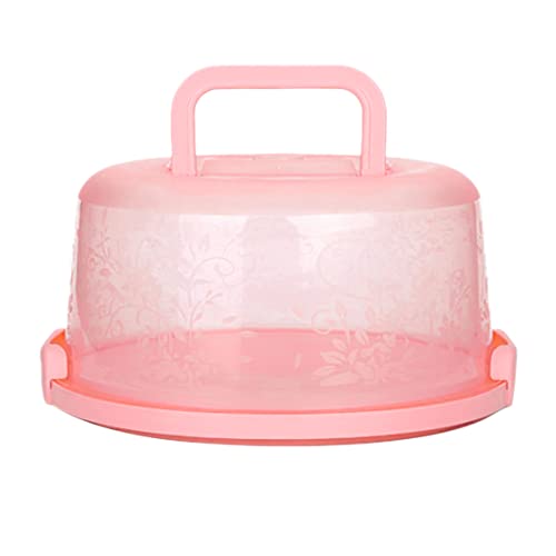 Portable Cake Box Carrier Handle Container Pie Storage Cupcake Round Transporting Lid Clip Lock Portable Cake Box