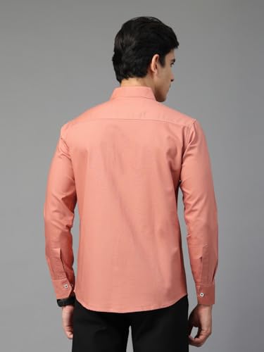 Image of Majestic Man Solid Cotton Casual Shirt - Slim Fit, Full Sleeves, Premium Button Closure