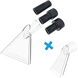 Happy Tree Universal Fits All Shop Vacs with 2-1/2"& 1-7/8" & 1-1/4" Adapters Large 7-1/2"& Small 3-1/2" Clear Head for Upholstery/Carpet Cleaning, Shop Vac Extractor Attachment