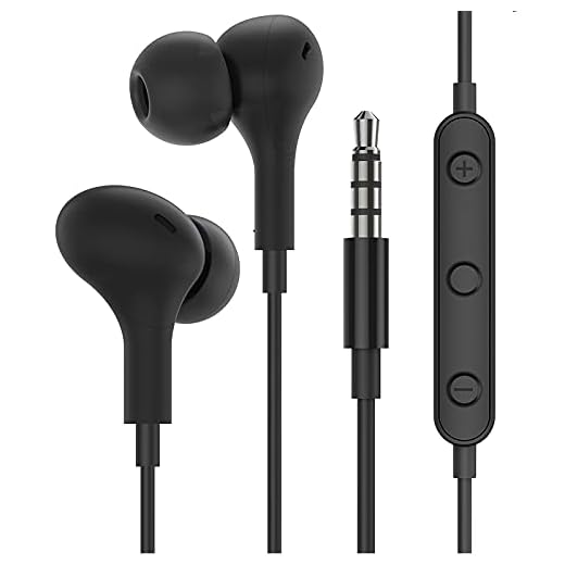 Wired Earbuds Noise Isolating in-Ear Headphones Sports Workout Magnetic Earphone w/Microphone Volume Control 3.5mm Plug for Android Samsung Galaxy Moto LG Blu iPhone Cell Phones Laptop Computer(Black)