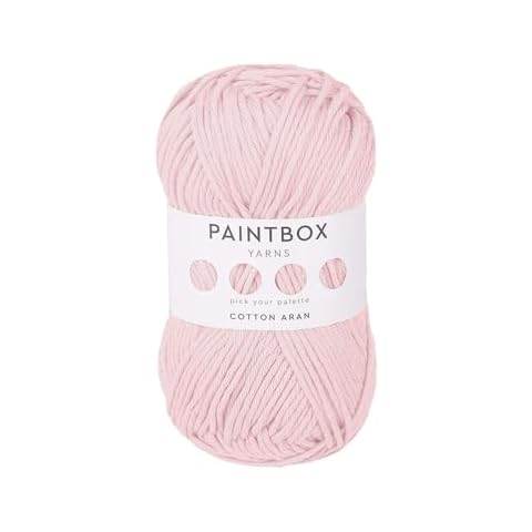 Paintbox Yarns 100% Cotton Aran Yarn 1.76oz (50g), 93 Yards (85m) - Ballet Pink Worsted Wool for Crochet, Knitting - Soft, Lightweight for Sweaters, Clothes Cover
