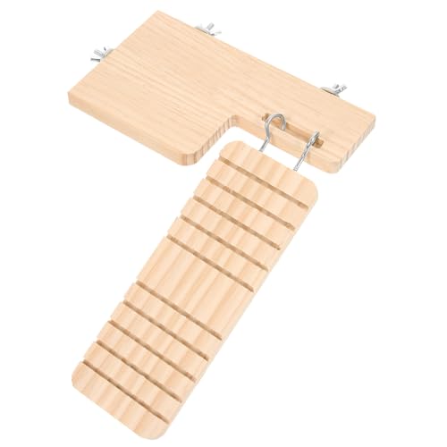 LIOOBO 1 セット ハムスタープラットフォーム コープ ハムスターのおもちゃ 隠れ家 ねずみ はしご 上 おもちゃのネズミ プラットホーム 動物 パッド モルモットハウス 木 Khaki