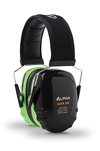 ALPHA SOTA M2 Black, Green Medium Attenuation Lightweight Safety Ear Defenders