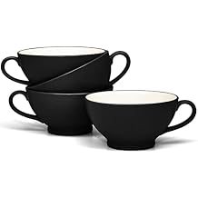 Noritake Colorwave Graphite Set of 4 Handled Bowls, 5-1/2", 18 oz.