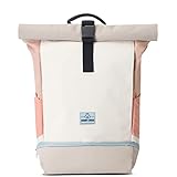 Johnny Urban Rucksack Damen & Herren Beige Rosa - Allen Medium - Rolltop Mit Laptopfach für Uni Fahrrad Business - 15L - Nachhaltig - Wasserabweisend